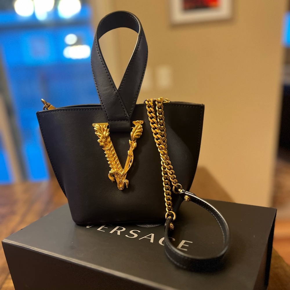 Women’s Versace Virtus Bag - Black w/ Gold